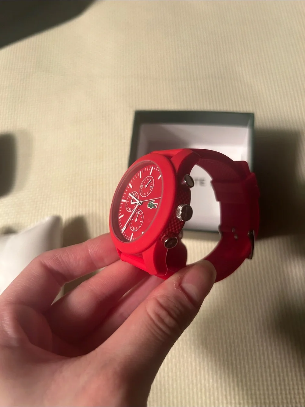 Lacoste vibrant red